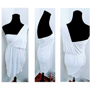 W by Wenjie  one shoulder White dress size L